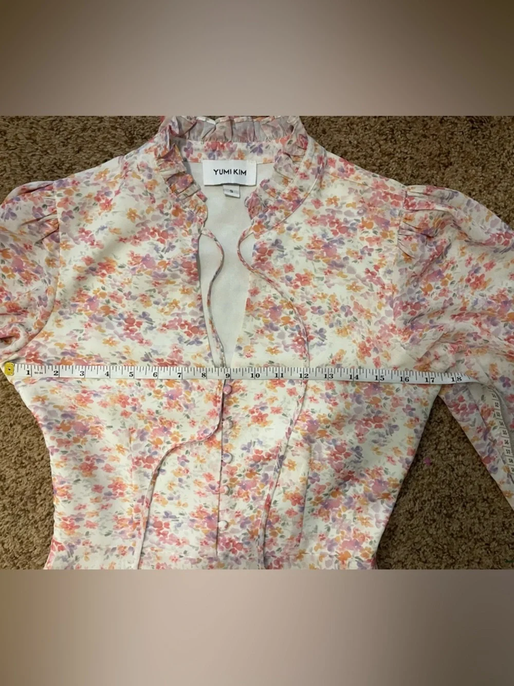 Yumi Kim Floral Mini Dress in Cream, Pink and Peach - Picture 5 of 8
